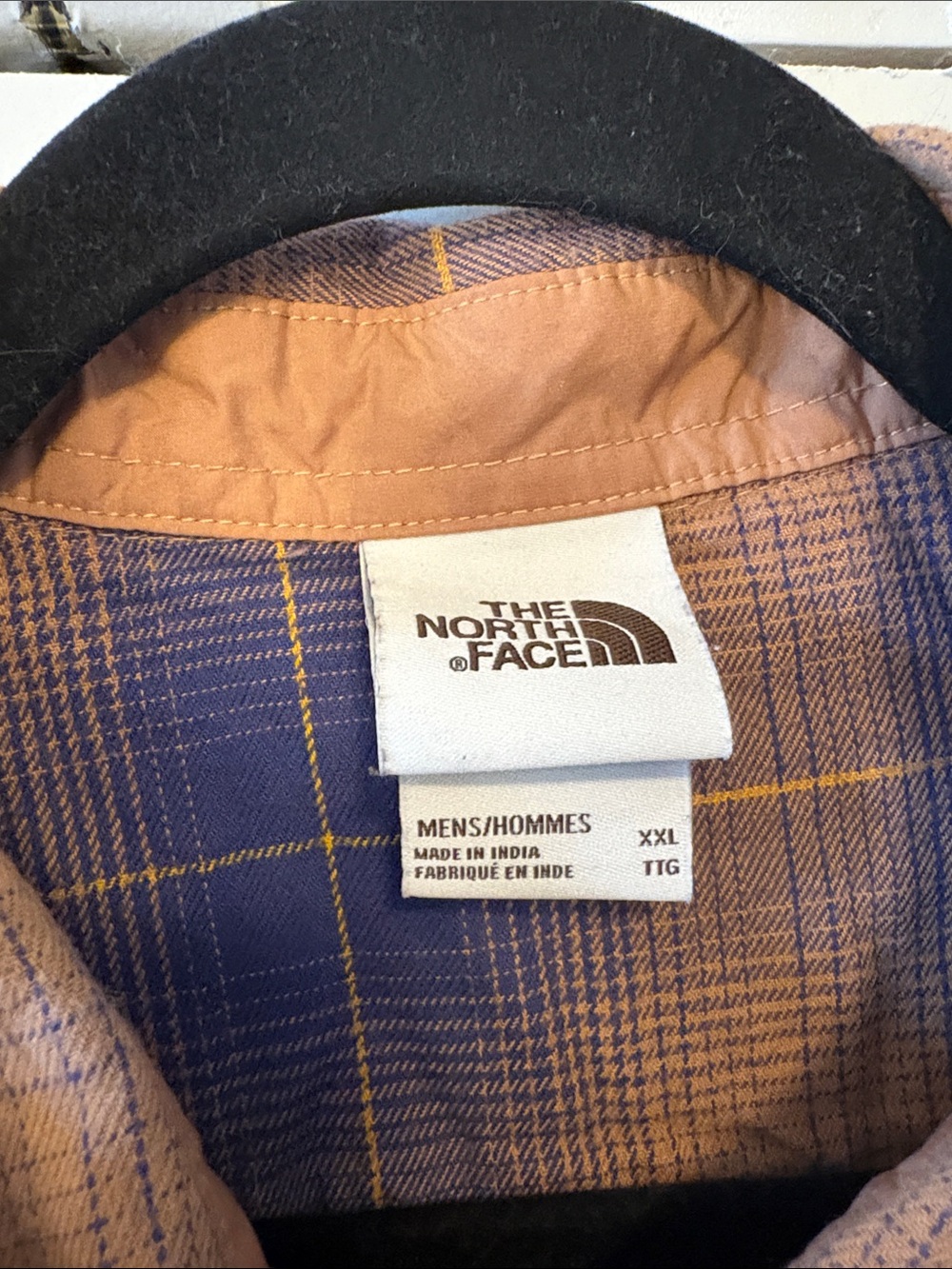 The North Face Men's Plaid Button-Down Shirt in Blue and Brown - Picture 3 of 5